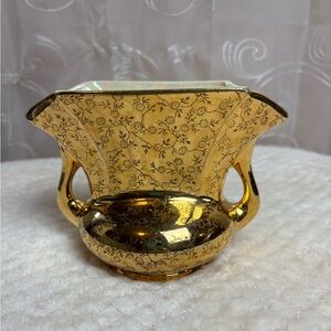 Vintage 22 K Gold Overlay Art Deco Vase
